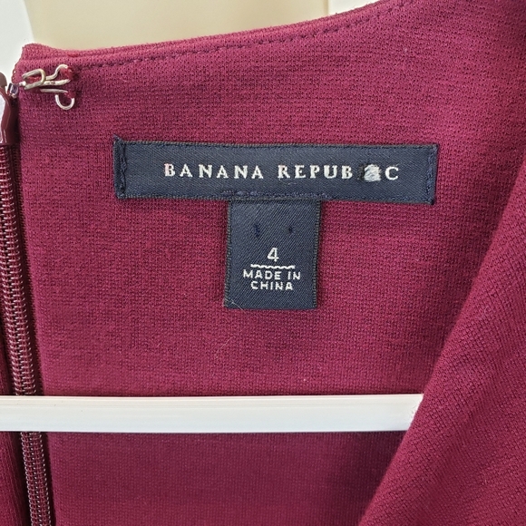 Banana Republic Maroon Sleeveless Shift Dress size 4 - Picture 5 of 8